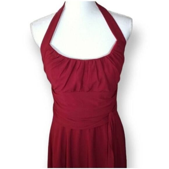 POLLY U.S.A. BY NEBLIN DK. RED HALTER FORMAL DRESS SZ.XXL EUC. - Picture 2 of 8